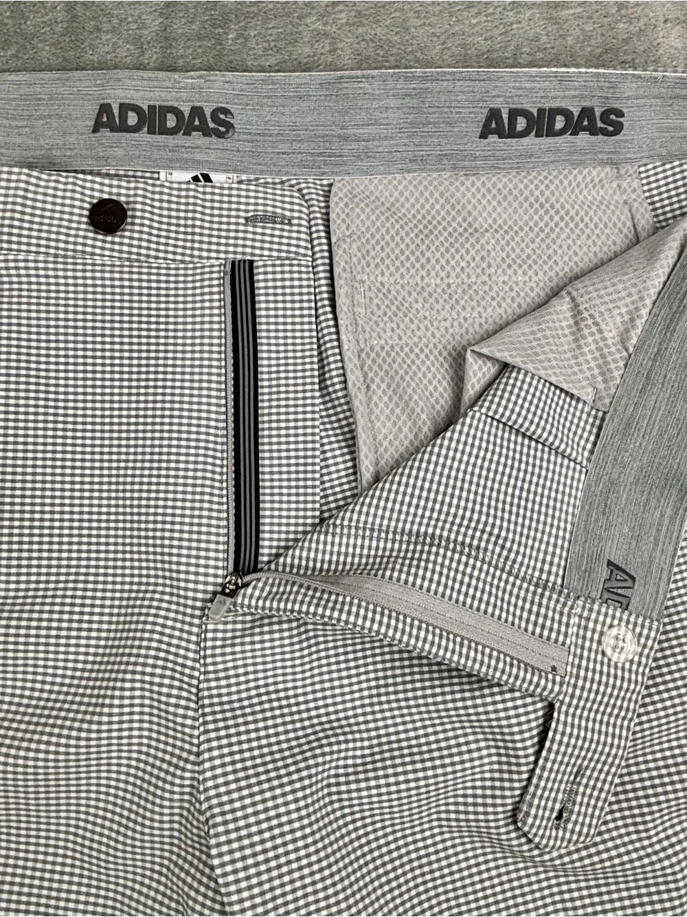 Adidas Pants Mens 42X32 Gray Gingham Ultimate 365 Taper Golf Pant NWT